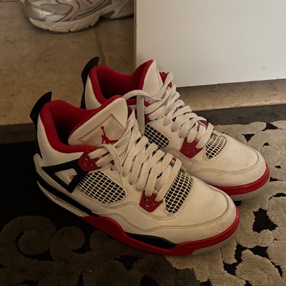 Jordan Men's White, Red, and Black Sneakers